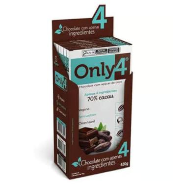 Imagem de Chocolate Vegano Only4 70% cacau - Caixa com 6 barras de 70g