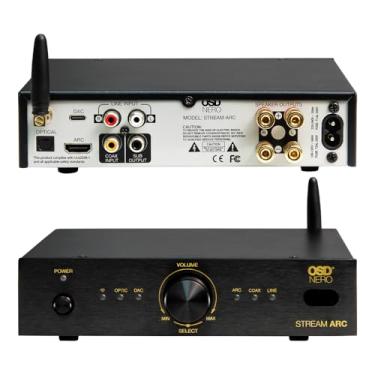 Imagem de OSD Audio Amplificador estéreo Nero Stream ARC 100W 2Ch Classe D com entrada ARC, BT sem fio, DAC tipo C, óptico