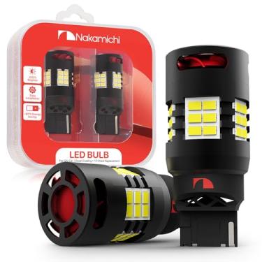 Imagem de Nakamichi Lâmpada LED Automotiva T20 7440 7441 7444 (W21W), 30 SMD 3020, CANBUS sem erro, ventilador 12.000 RPM, para freio, seta e luz de ré (Branco Xenon, 30 LEDs, pacote com 2)