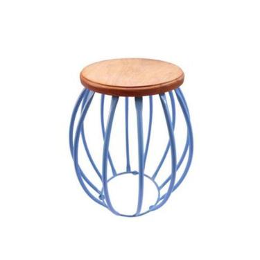 Imagem de Banco Barril Azul Madeira Ferro Rústico Peroba Rosa