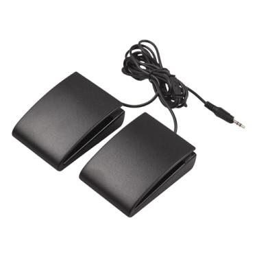 Imagem de Interface de 3,5 mm compacta sustentação de pedal de pedal duplo limite silencioso para instrumentos musicais portátil Piano de piano eletrônico Tambor eletrônico Drum dobrável (Quadrado)