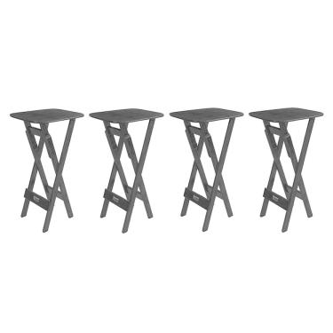 Imagem de 4 Mesas Bistrô Dobráveis 98cm Compensado Naval Pinus Preto