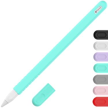 Imagem de YINVA Capa compatível com Apple Pencil 2ª geração, capa de aderência compatível com iPad Pencil 2ª geração com tampa de ponta (verde)