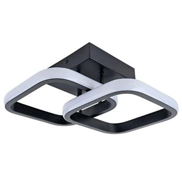 Imagem de Lustre Plafon Quadrado 30 cm Modaza Piazze Preto, Autovolt