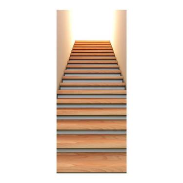 Imagem de Adesivo Decorativo de Porta - Escada de Madeira - 2144cnpt - Allodi