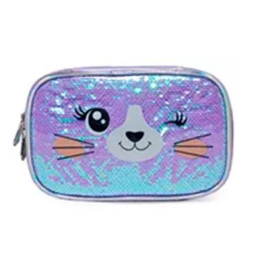 Imagem de Estojo Box Leopardo Pack Me Sweet Brilhosa Lilás Escolar - Pacific