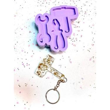 Imagem de R442 Molde de silicone ferramentas chaveiro dia dos pais resina e deco
