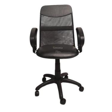 Imagem de Cadeira Diretor Tela Giratória Faixa E Braço Fixo Corano - Sintonia Fl