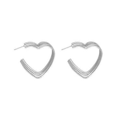 Imagem de DIAMANTIO Brincos de argola geométricos banhados a ouro 18 K – Joias elegantes em forma de U caneladas para mulheres