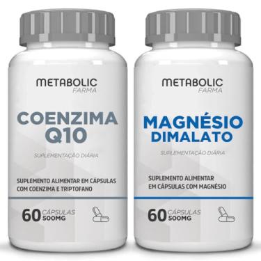 Imagem de Kit Coenzima Q10 + Magnesio Dimalato - 500Mg 120 Cápsulas - Metabolic Farma