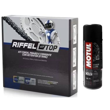 Imagem de Kit Transmissao Moto Fazer 150 2014 A 2021 Ybr 125I Factor 2017 A 2021 Com Corrente Top Riffel + Motul C2 200Ml