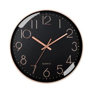 Imagem de Relógio De Parede Digital Silencioso De Quartzo De 8 Polegadas Redondo