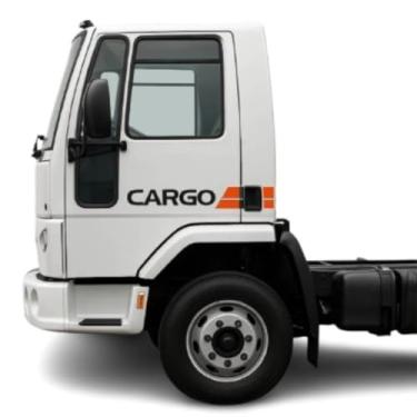 Imagem de Kit Adesivo Lateral Caminhão Cargo Preto E Laranja Adesivo Laminado - Compatível