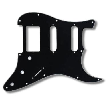 Imagem de Escudo Para Guitarra Strato Hss Black Preto Acetinado 1Ply