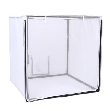 Imagem de Barraca de spray portátil para cabine de pintura com filtro e cortina de malha, porta e janela de malha de 75 x 75 x 75 cm para trabalhos de pintura automotiva de móveis, barraca de pintura removível