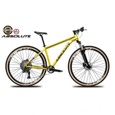 Imagem de Bicicleta Aro 29 Nero 5 Peças Inteira Absolute 12v Garfo Trava Remota K7 Pneu Faixa Freio Hidráulico. Amarelo Tam.15