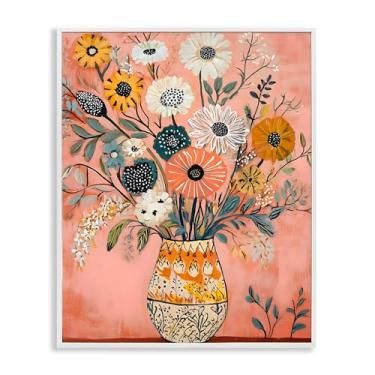 Imagem de Stupell Industries Vaso de buquê com estampa boêmia, arte giclée emoldurada, design por Creative Studio, 50 x 40 cm