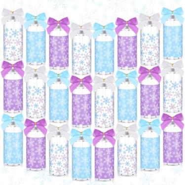 Imagem de Skylety 24 peças copo de agradecimento a granel 382 g presentes de agradecimento de funcionários copo de plástico fino com tampa de canudo laço café gelado inspirador para equipe de colegas de