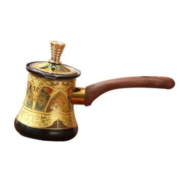 Imagem de IEUDNS Cafeteira turca com tampa para fogões a gás, bule de chá multifuncional, copo com manteiga de chocolate para camping, 550ml