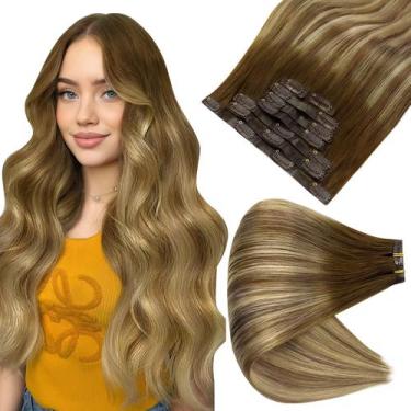 Imagem de Extensões de cabelo Full Shine Brown Balayage 45 cm 120 g 8 unidades