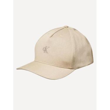Imagem de Boné Calvin Klein Jeans 5 Gomos Rubber CK Cáqui Claro, UN