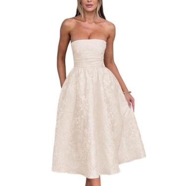 Imagem de Vestidos de boas-vindas sem alças de verão com bolsos, espartilho A Li