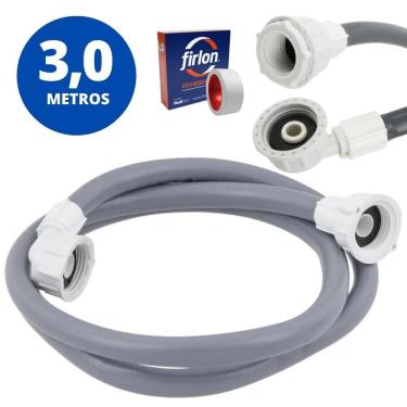 Imagem de Mangueira Entrada Água Máquina Lavar Universal 3M Metros