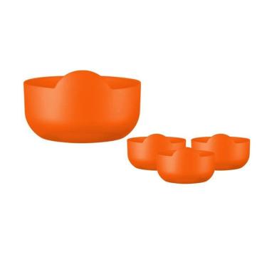 Imagem de Kit 4 Super Bowl Alaranjado 475Ml Plástico Premium