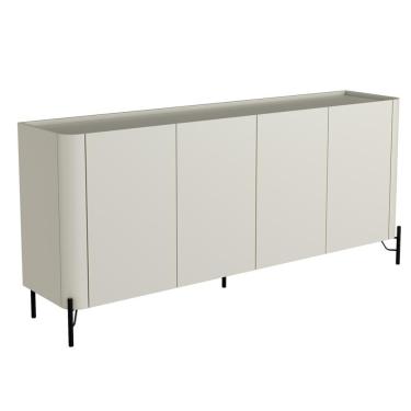 Imagem de Buffet Para Sala De Jantar 4 Portas 1 Gaveta Pés Industrial Preto Naim I03 Luna - Lyam