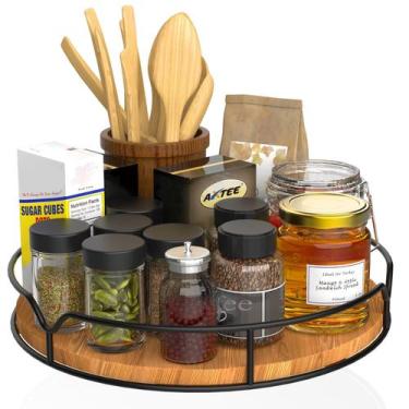 Imagem de Organizador de mesa giratória Lazy Susan AXTEE de 9 polegadas carboniz