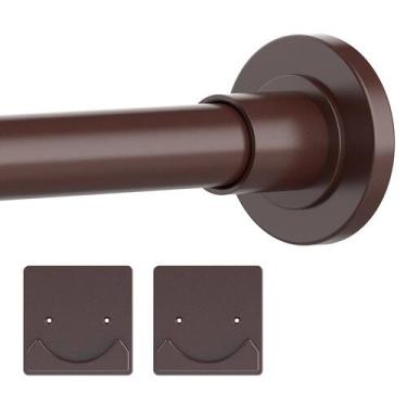 Imagem de Varão de cortina de chuveiro Thestoa Bronze 76-173 cm com suporte anti