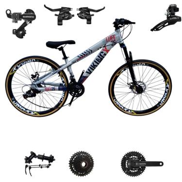 Imagem de Bicicleta 26 VikingX T25 24v Freeride SHIMANO K7 Indexado Pneu Slick Fino Fx Amarela1.50-Unissex