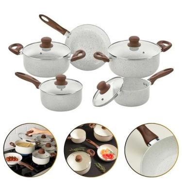 Imagem de Jogo De Panelas Indução Florença Vanila Antiaderente 5 Peças - HAUSKFR