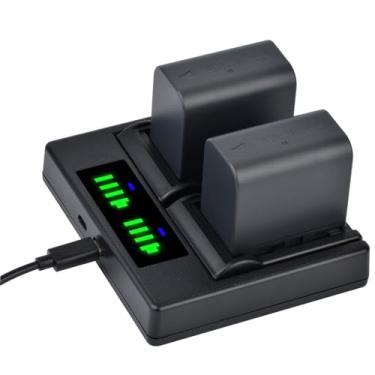 Imagem de Batmax 2 baterias 3000mAh BN-VF823 + carregador USB LED rápido com porta tipo C para JVC BN-VF823 BN-VF823U Everio GZ-MG130 148 150 155 175 255 2GZ-HD7 GR-D745 790 7966 JVC Miniatura Câmeras DV