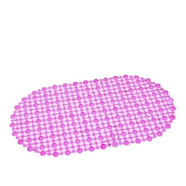 Imagem de Kit 2 Tapetes Emborrachado Para Box Banheiro Ante Derrapante Borracha(1 tapete rosa)