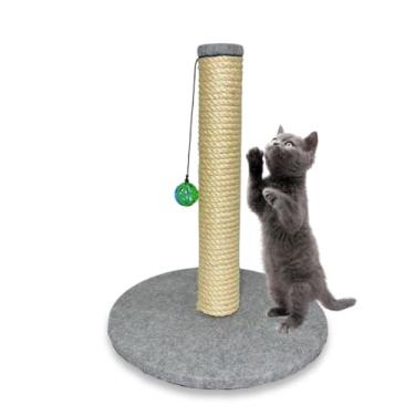 Imagem de Arranhador para Gatos Torre Base Grande com Carpete Brinquedo Interativo Sisal 8mm (Cinza)