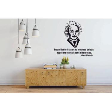 Imagem de Adesivo de Parede Decorativo  Frase Albert Einsten Isanidade - V3 Shop