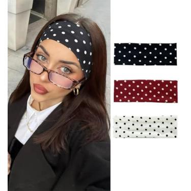 Imagem de Bandanas femininas modernas largas para ioga, treino, diário, acessórios de cabelo, pacote com 3, ponto-1