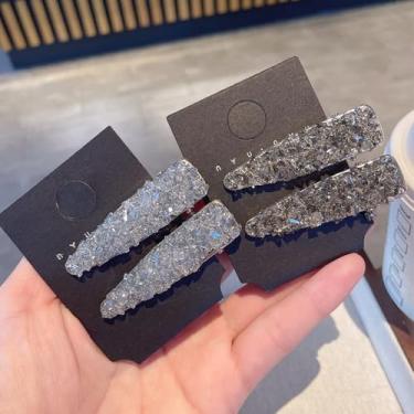 Imagem de Grampos de cabelo de bico de pato de strass para mulheres e meninas, acessórios de cabelo brilhante para uso diário, festa, casamento, formatura, eventos noturnos, grampos de cabelo seguros durante