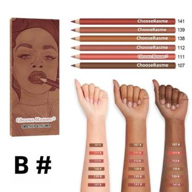 Imagem de Batom Líquido Matte - 6 Cores à Prova D'Água e Suor - Conjunto Nude, C
