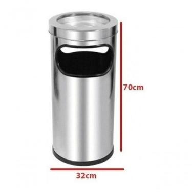 Imagem de Lixeira Com Cinzeiro Para área De Fumante/fumódromo- Inox