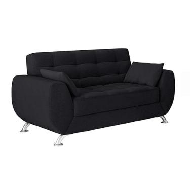 Imagem de Sofá 2 Lugares Larissa Suede Preto