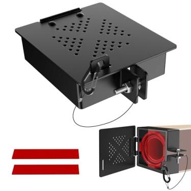 Imagem de Loodmeo 2 peças de tampa de alumínio para para-choques quadrados de 10 cm - capa de armazenamento de mangueira de esgoto com porta articulada e orifícios de ventilação, serve para trailer, trailer e