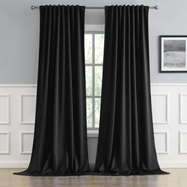 Imagem de Cortinas DUALIFE Blackout Extra Long Pretas 132x132cm 2 painéis