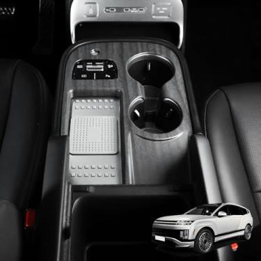 Imagem de YOUTOOCAR Capa de painel de câmbio compatível com acessórios Hyundai IONIQ 9 (grão de madeira)