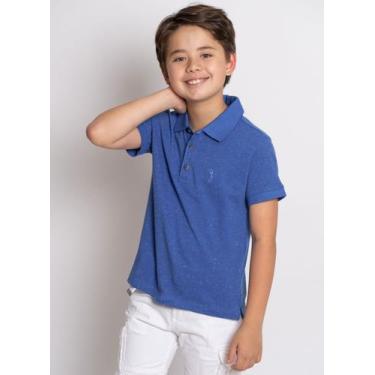 Imagem de Camisa Polo Aleatory Infantil Mini Print Playday, Azul, 6