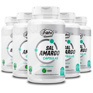 Imagem de Kit 5 Sal Amargo Unilife 120 Cápsulas 850mg