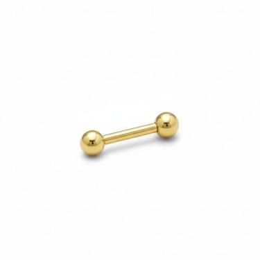 Imagem de Piercing Reto Microbell 1.2mm em Aço Cirúrgico PVD Dourado - M2 Pierci