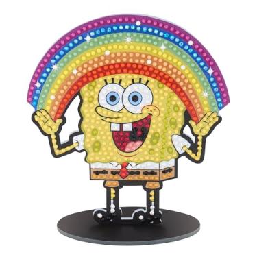 Imagem de DIAMOND ART CLUB Sparkle Pals – Happy Go Bob Esponja, Kit de Pintura de Diamantes, Artesanato DIY Divertido para Adultos, Arte de Diamante para Iniciantes, (pacote com 1)