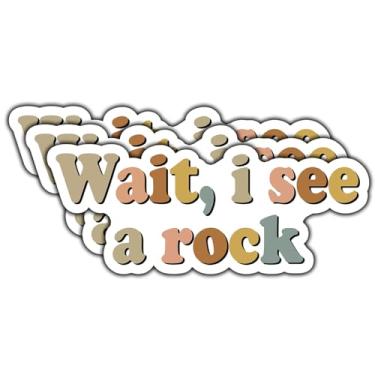 Imagem de (3 peças) Adesivo Wait I See A Rock Funny Nature Lovers, Geology Fans Decalques Geólogos Impermeáveis Adesivos de Vinil para Livros Laptops Telefone Garrafas de Água Copo Kindle 7,6 cm